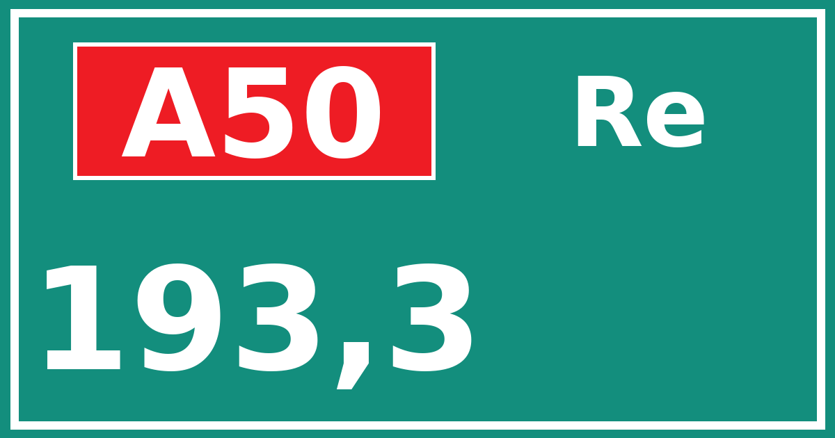 Hectometerbord A50 193,3 zijde Re