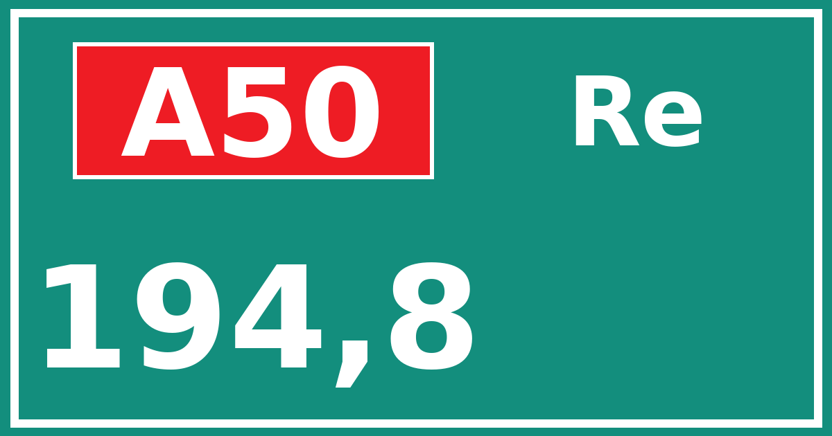 Hectometerbord A50 194,8 zijde Re