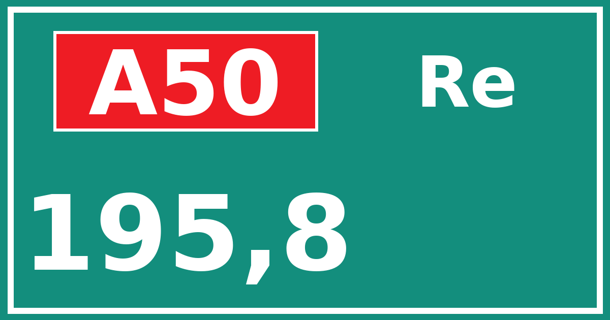 Hectometerbord A50 195,8 zijde Re