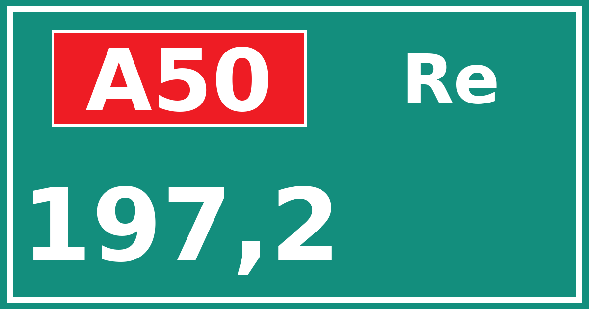 Hectometerbord A50 197,2 zijde Re