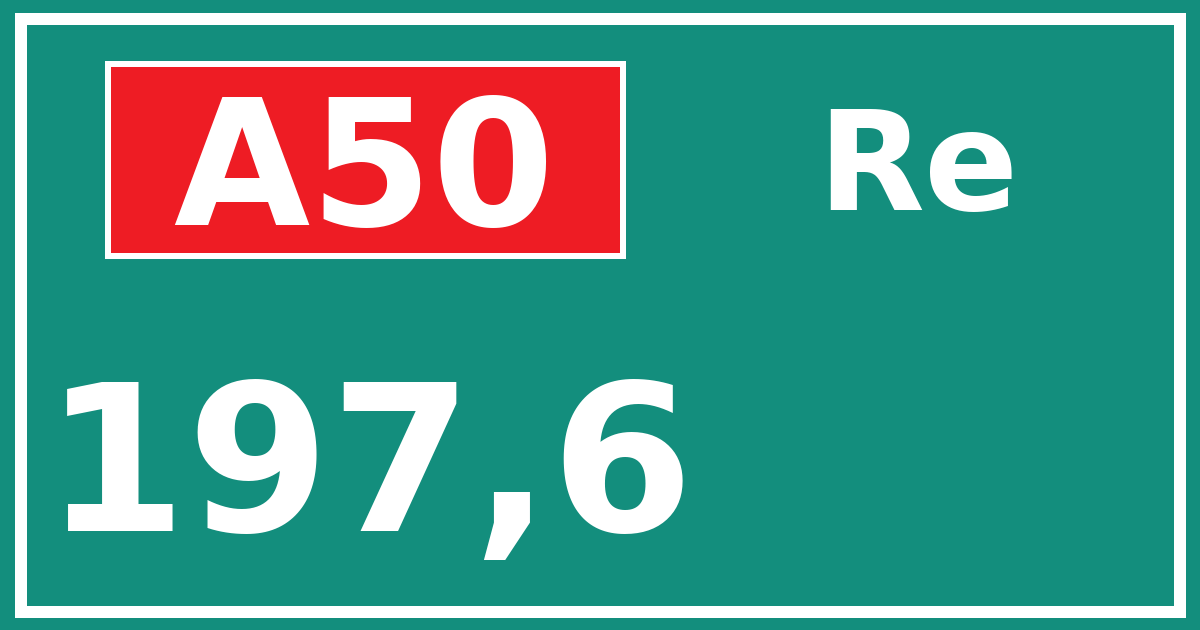 Hectometerbord A50 197,6 zijde Re