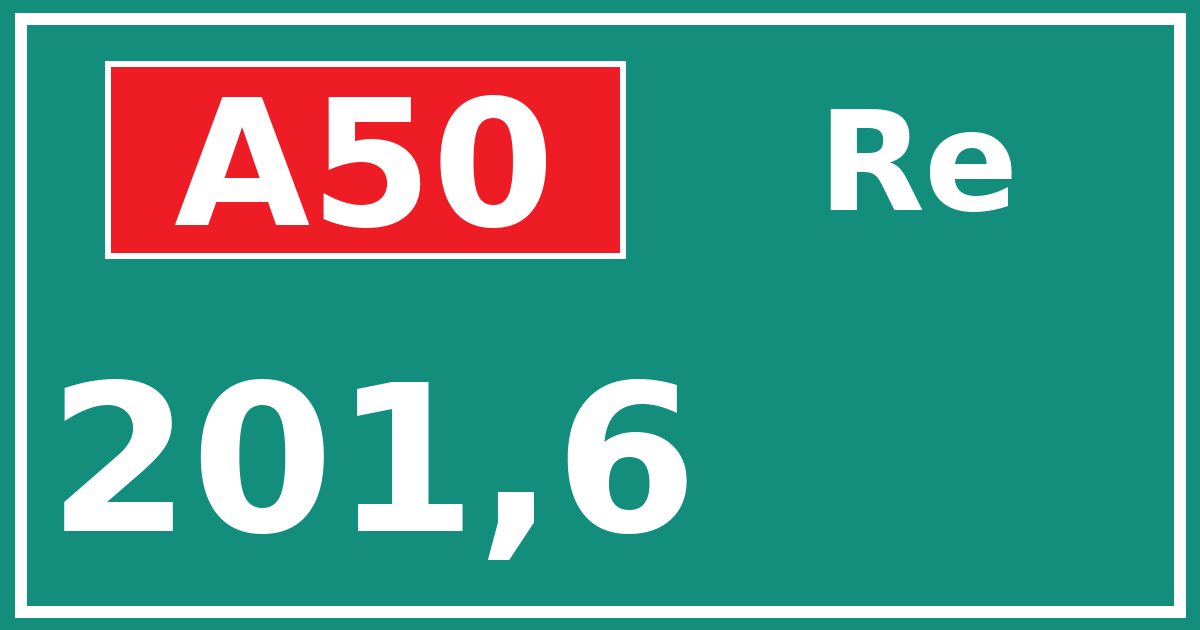 Hectometerbord A50 201,6 zijde Re