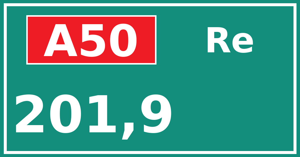 Hectometerbord A50 201,9 zijde Re
