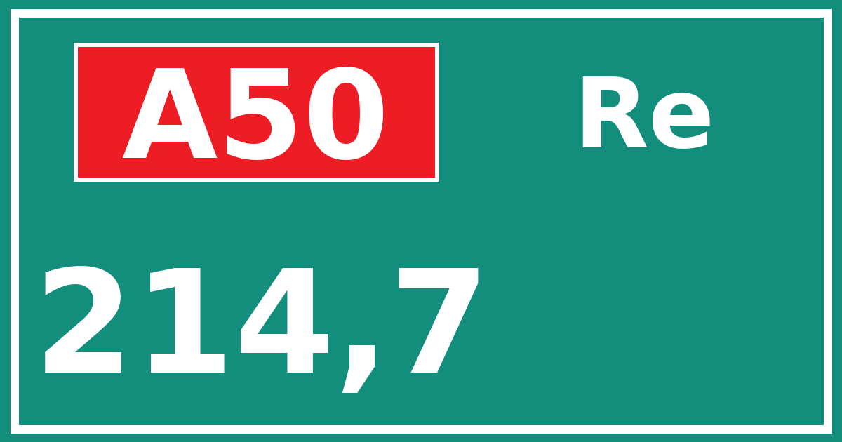 Hectometerbord A50 214,7 zijde Re