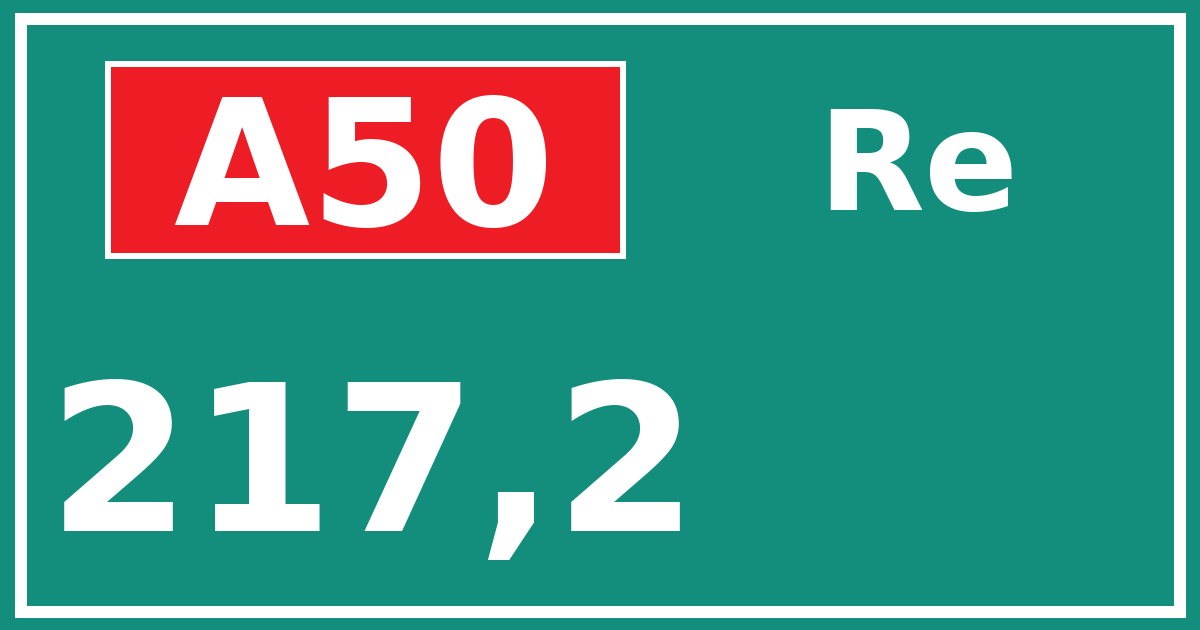 Hectometerbord A50 217,2 zijde Re