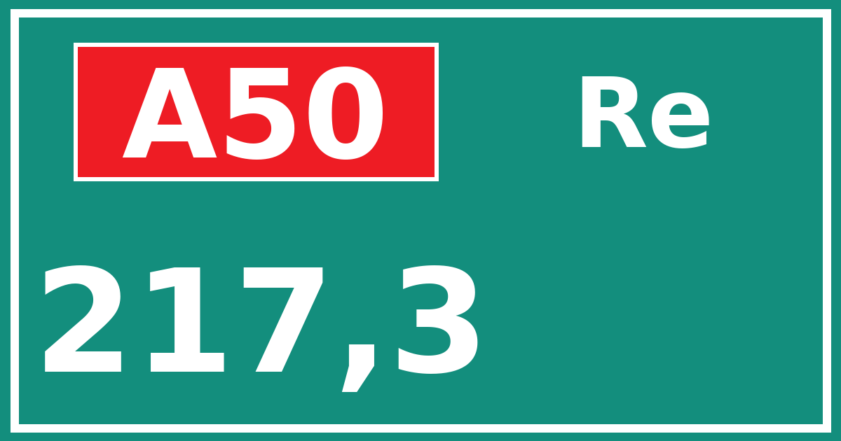 Hectometerbord A50 217,3 zijde Re