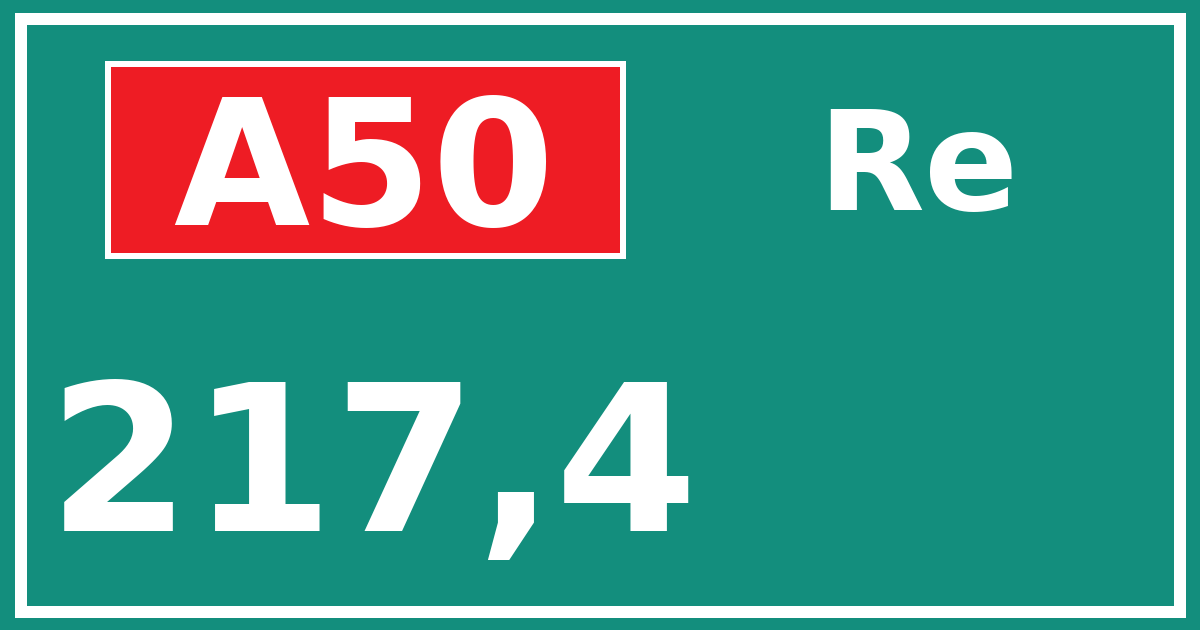 Hectometerbord A50 217,4 zijde Re