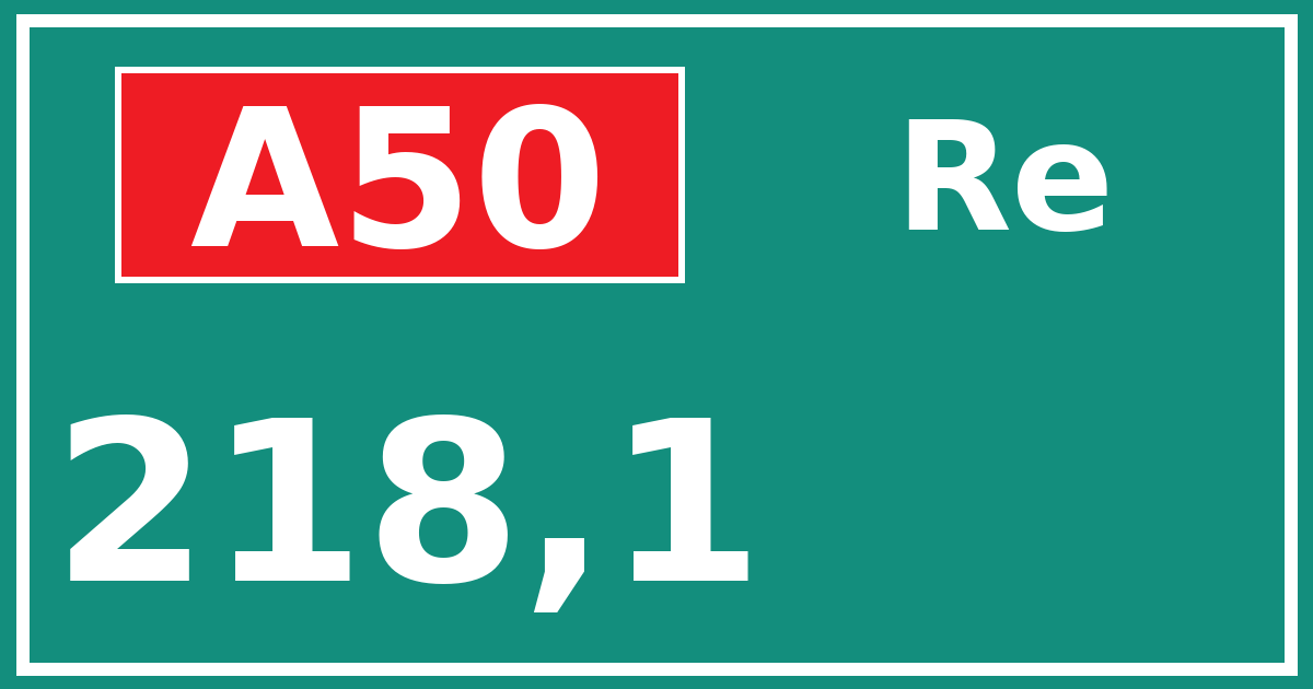 Hectometerbord A50 218,1 zijde Re