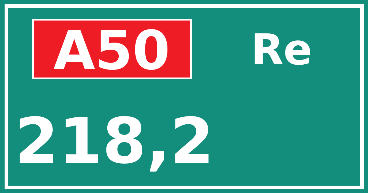 Hectometerbord A50 218,2 zijde Re