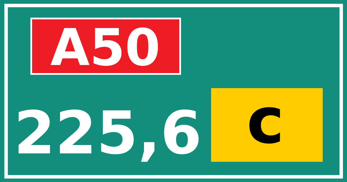 Hectometerbord A50 225,6 letter c