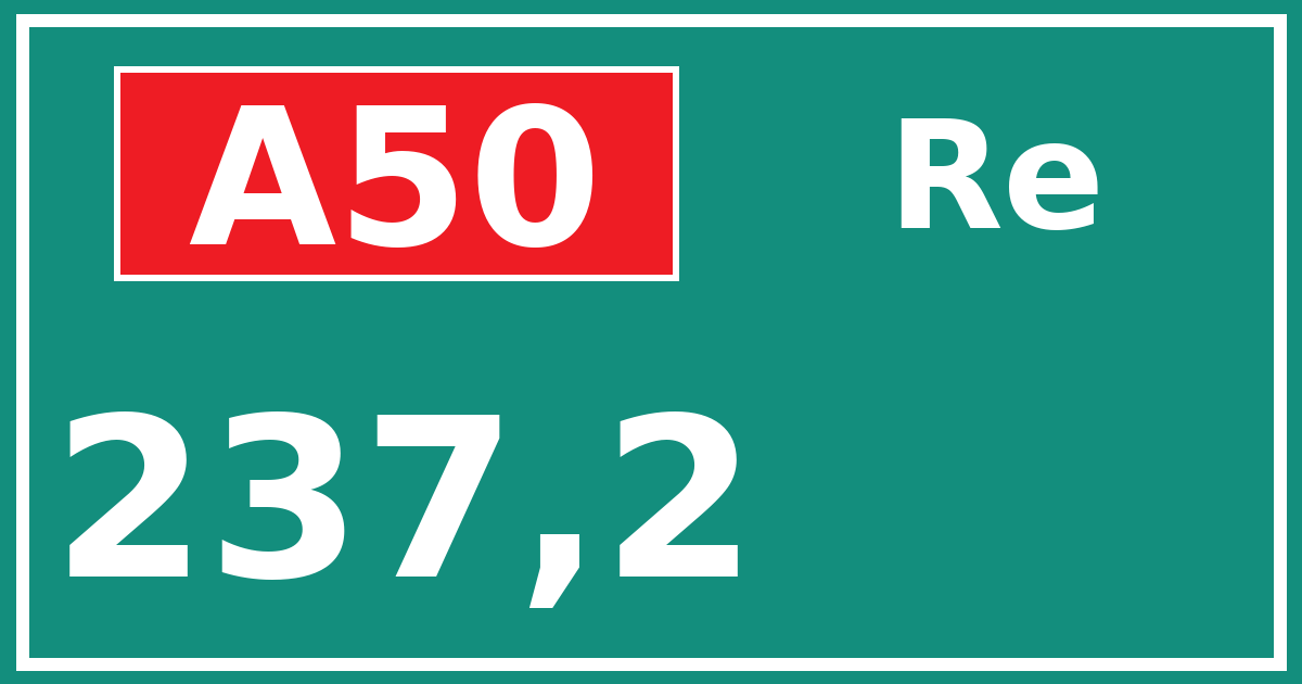 Hectometerbord A50 237,2 zijde Re