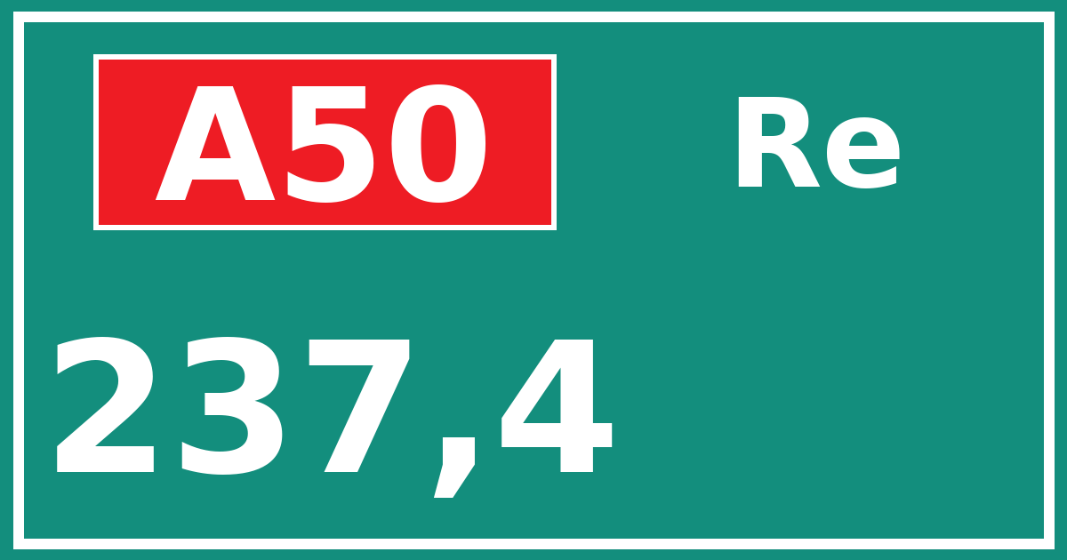 Hectometerbord A50 237,4 zijde Re