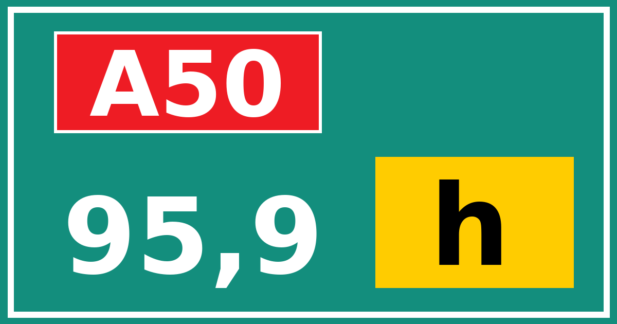 Hectometerbord A50 95,9 letter h