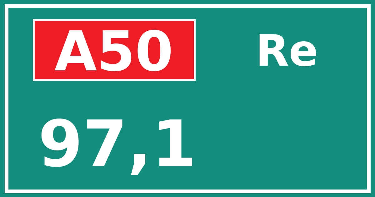 Hectometerbord A50 97,1 zijde Re