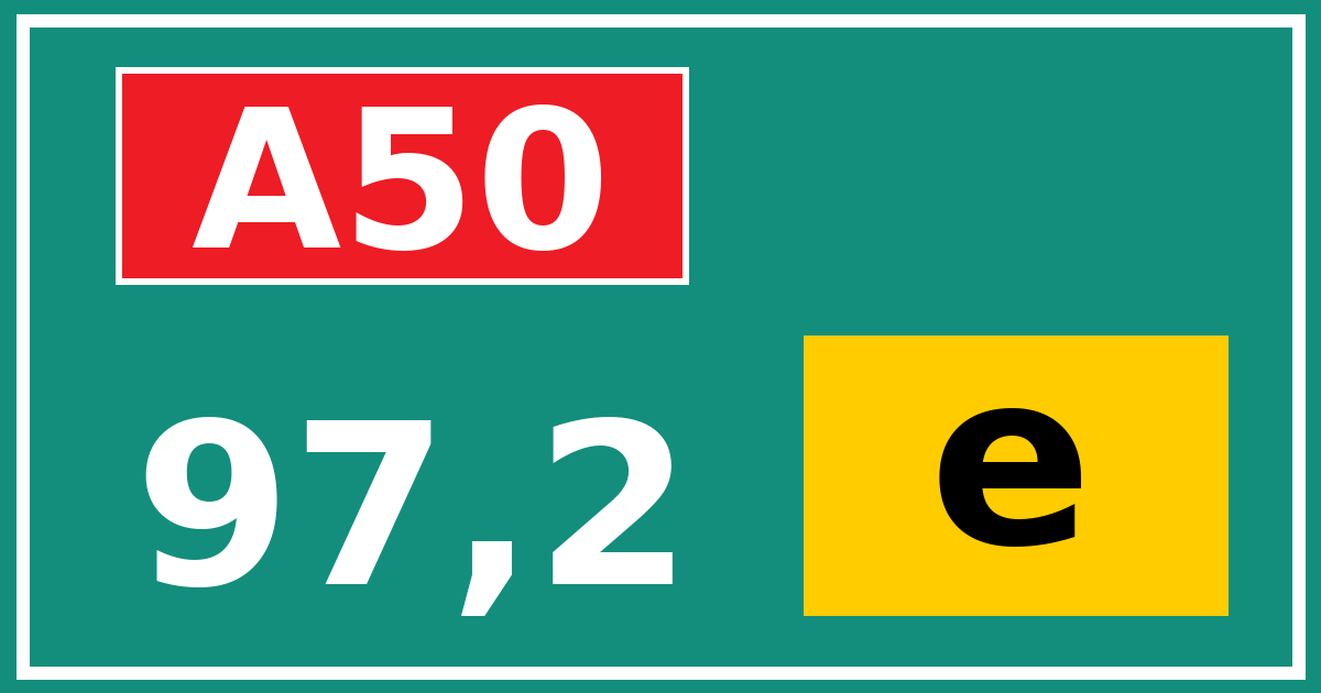 Hectometerbord A50 97,2 letter e