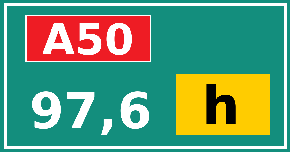 Hectometerbord A50 97,6 letter h