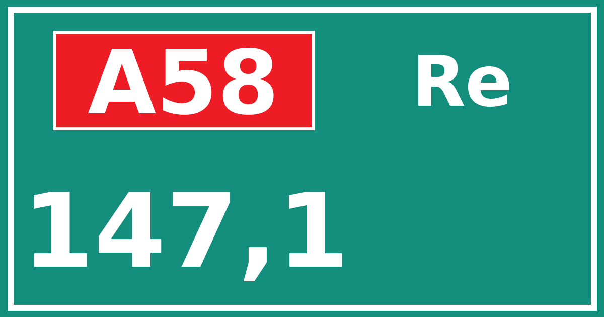 Hectometerbord A58 147,1 zijde Re