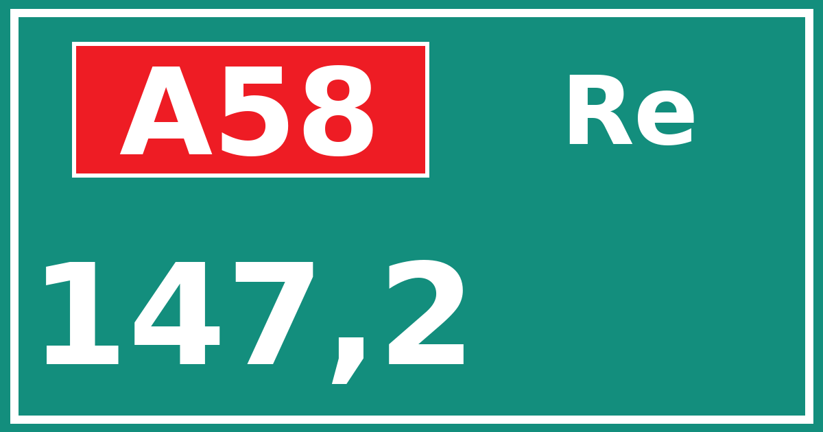 Hectometerbord A58 147,2 zijde Re