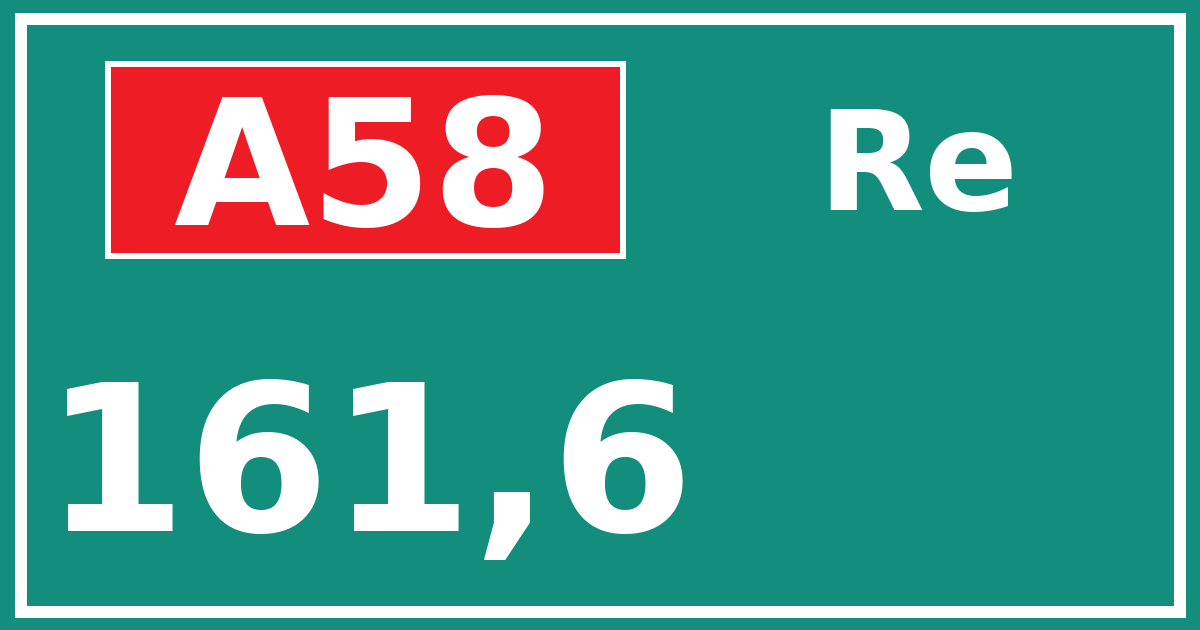 Hectometerbord A58 161,6 zijde Re