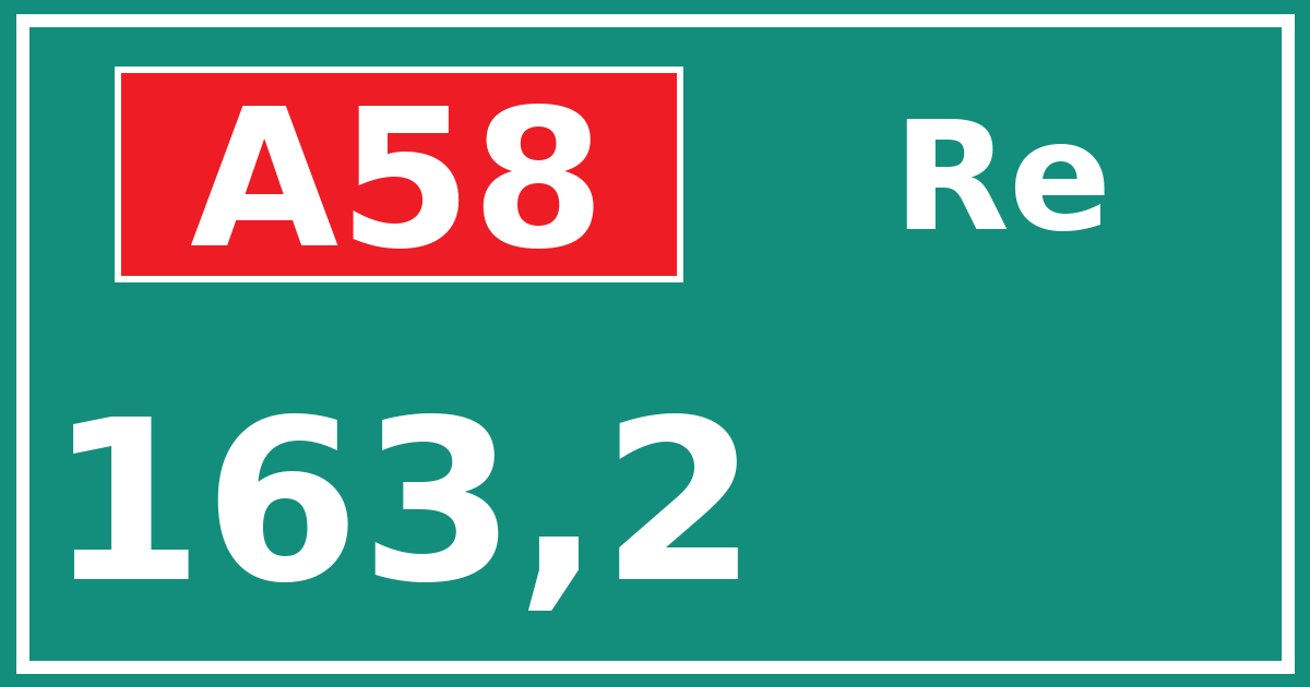 Hectometerbord A58 163,2 zijde Re