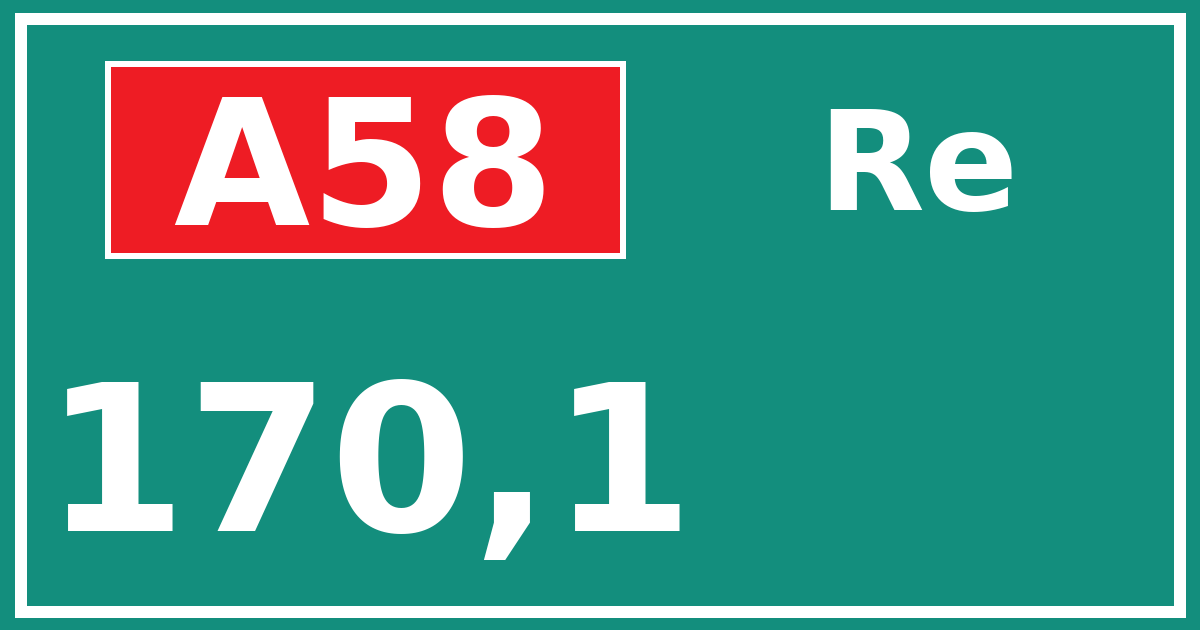 Hectometerbord A58 170,1 zijde Re