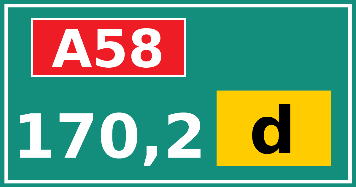 Hectometerbord A58 170,2 letter d