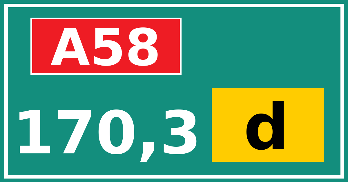 Hectometerbord A58 170,3 letter d