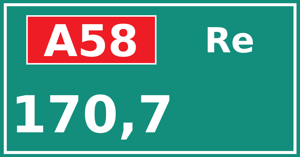 Hectometerbord A58 170,7 zijde Re
