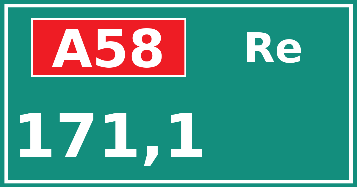 Hectometerbord A58 171,1 zijde Re