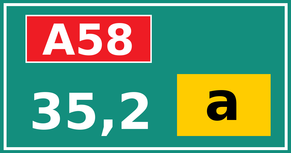 Hectometerbord A58 35,2 letter a