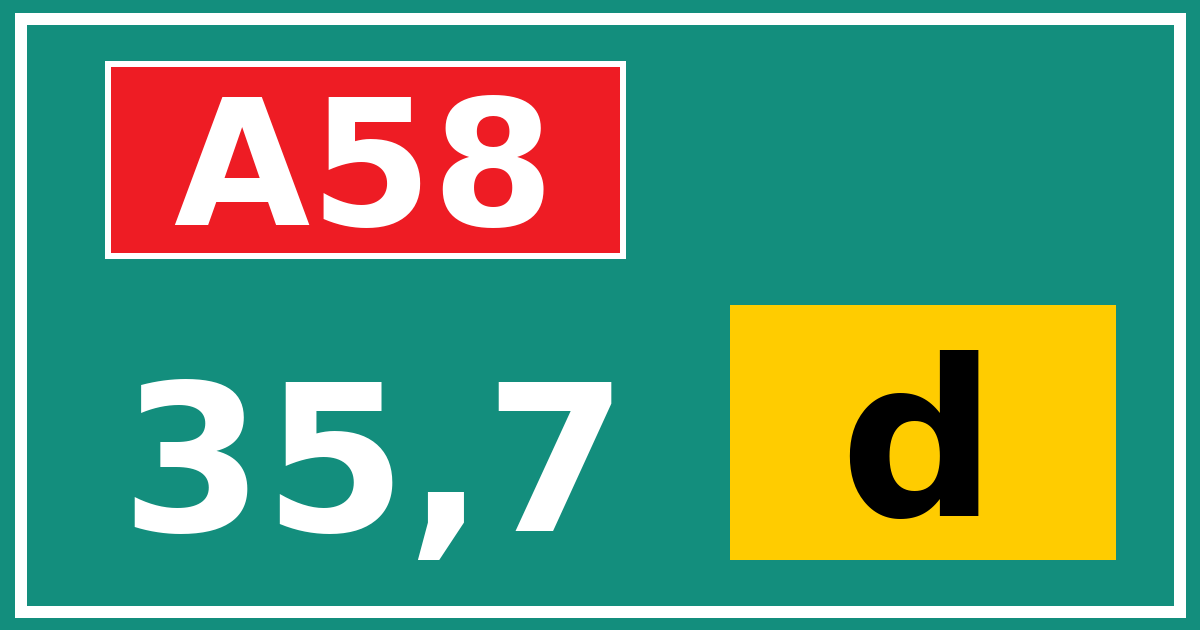 Hectometerbord A58 35,7 letter d