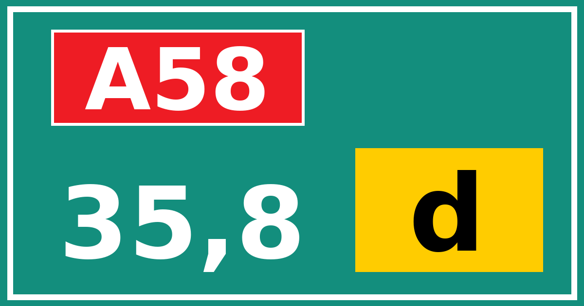 Hectometerbord A58 35,8 letter d