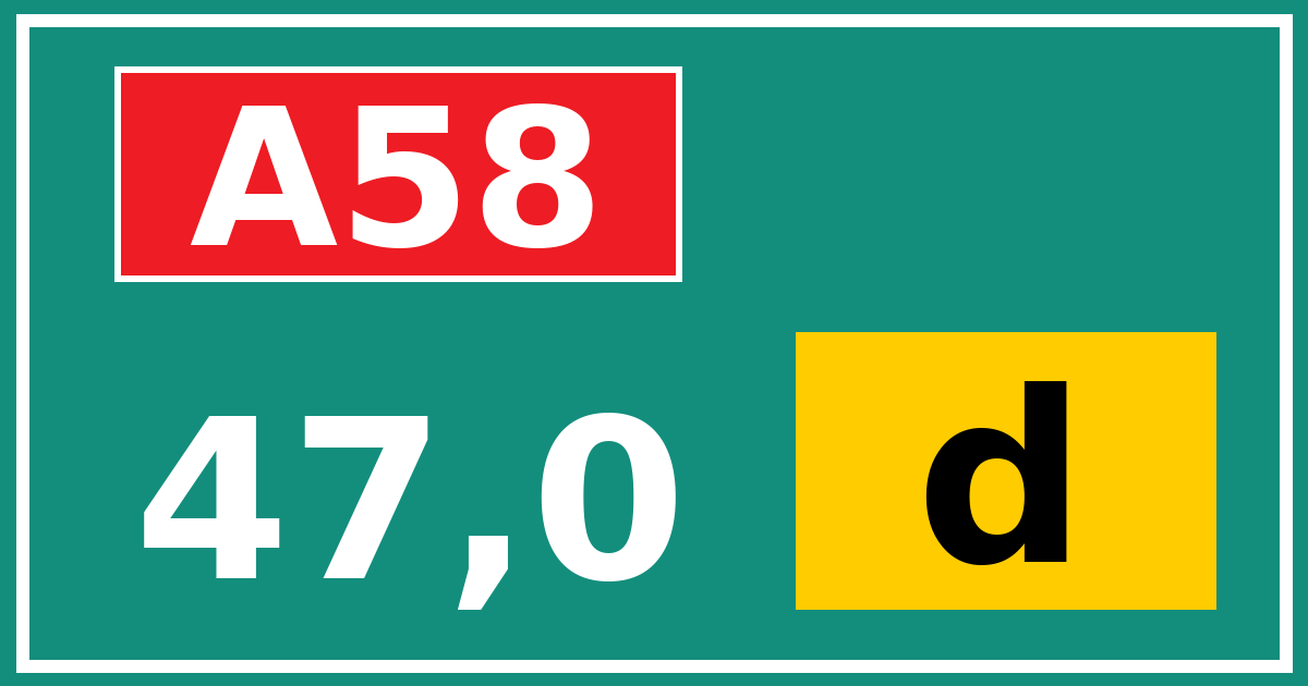 Hectometerbord A58 47,0 letter d