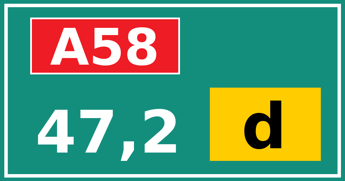 Hectometerbord A58 47,2 letter d