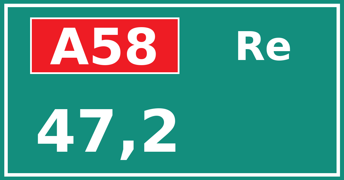 Hectometerbord A58 47,2 zijde Re