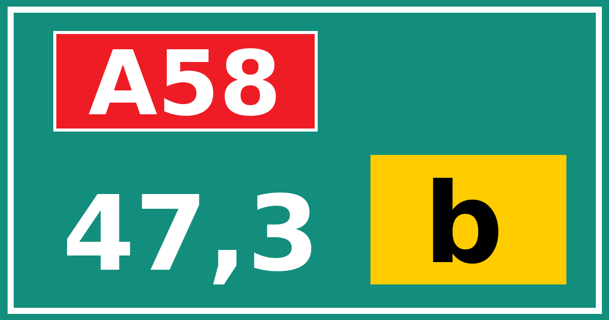 Hectometerbord A58 47,3 letter b