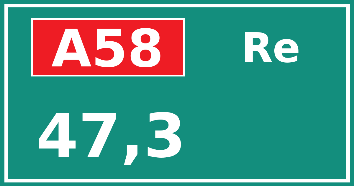Hectometerbord A58 47,3 zijde Re
