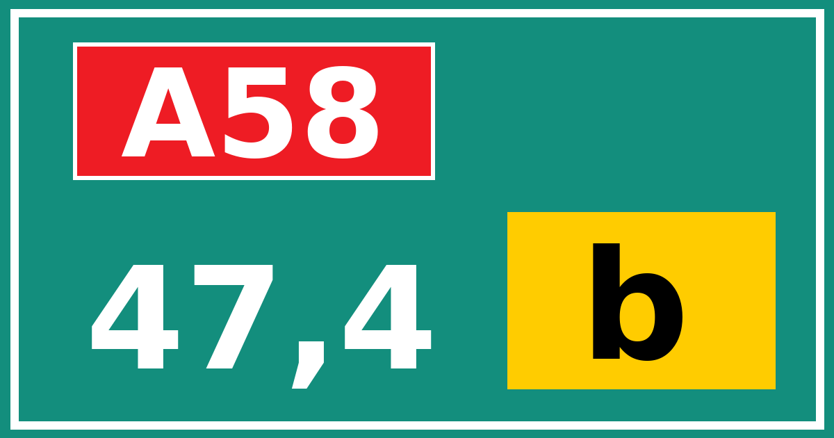 Hectometerbord A58 47,4 letter b
