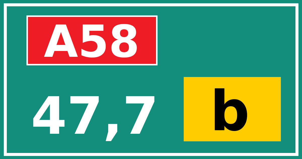 Hectometerbord A58 47,7 letter b