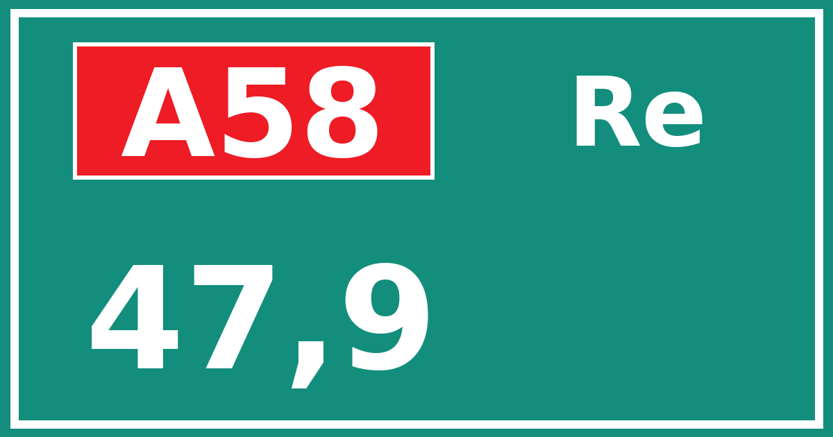 Hectometerbord A58 47,9 zijde Re