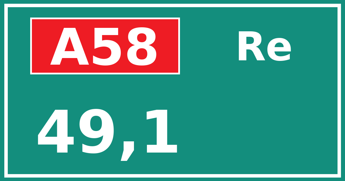 Hectometerbord A58 49,1 zijde Re