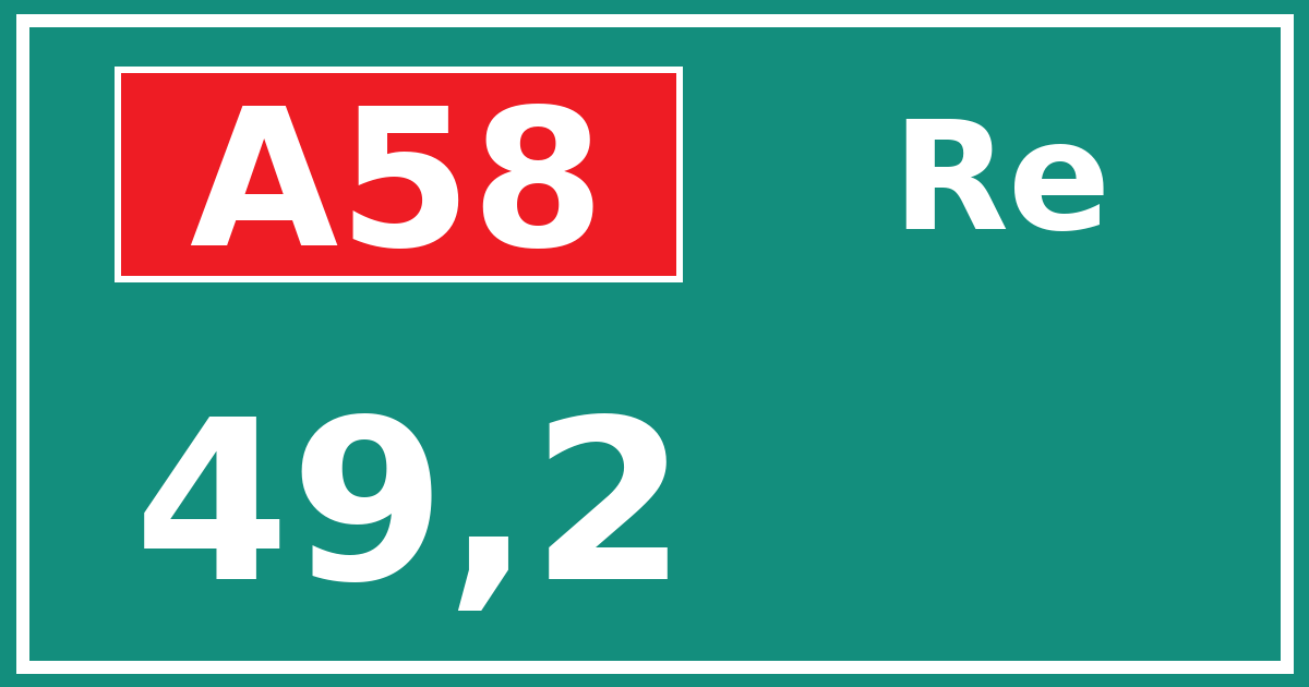 Hectometerbord A58 49,2 zijde Re