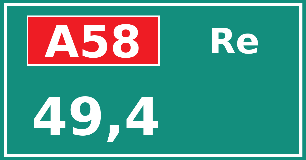 Hectometerbord A58 49,4 zijde Re
