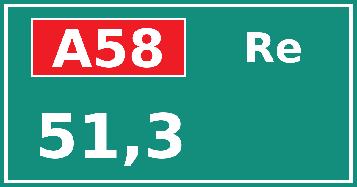 Hectometerbord A58 51,3 zijde Re
