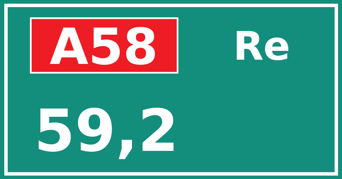 Hectometerbord A58 59,2 zijde Re