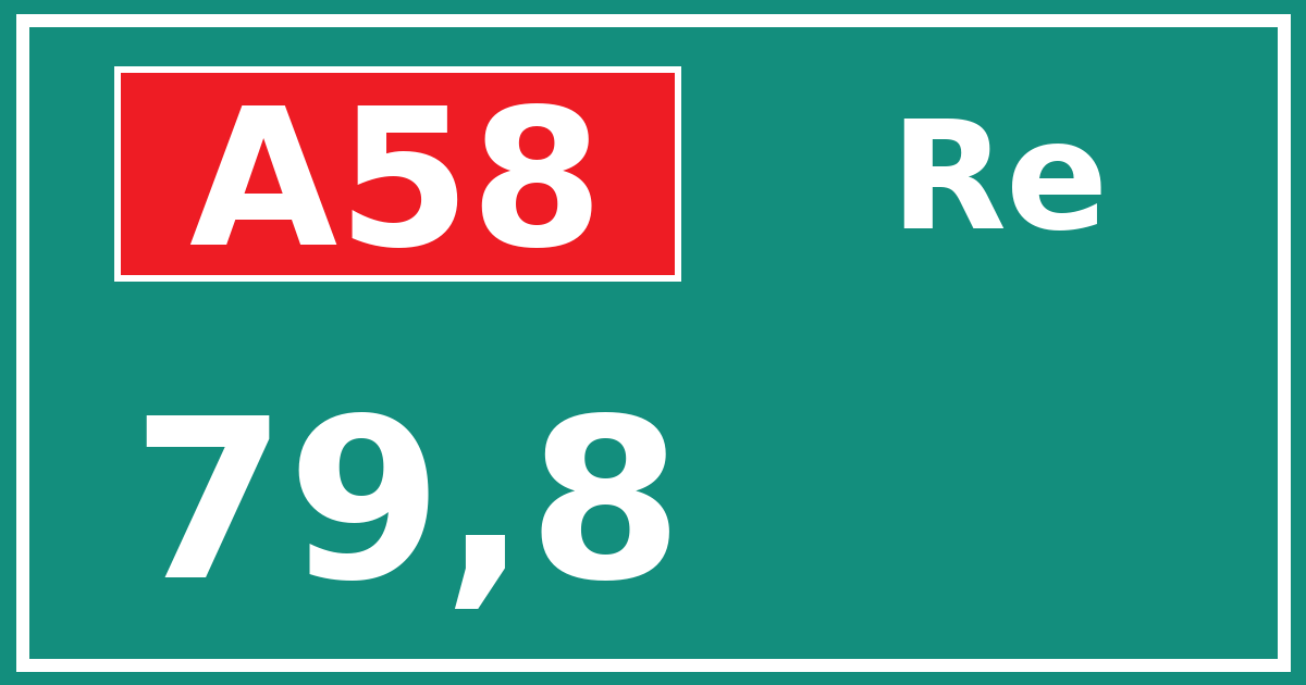 Hectometerbord A58 79,8 zijde Re