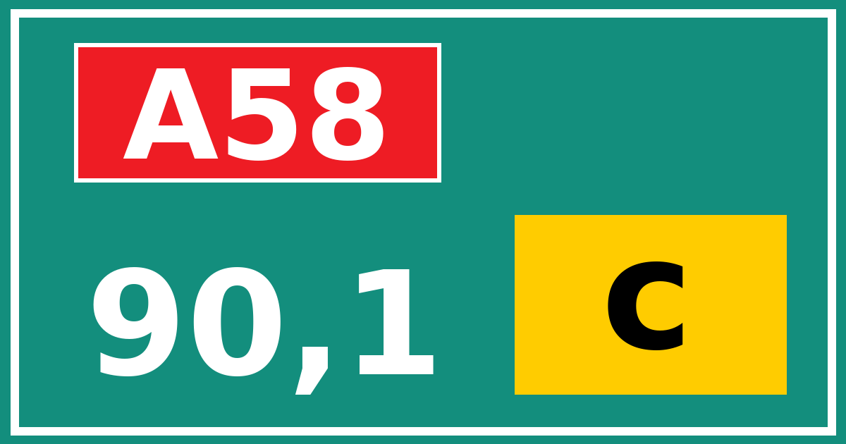 Hectometerbord A58 90,1 letter c