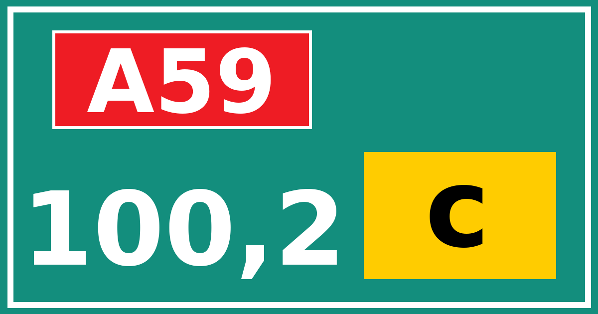 Hectometerbord A59 100,2 letter c