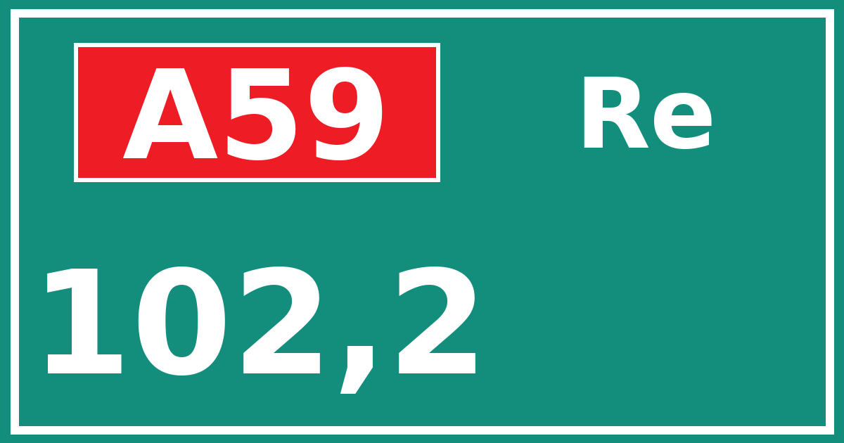 Hectometerbord A59 102,2 zijde Re