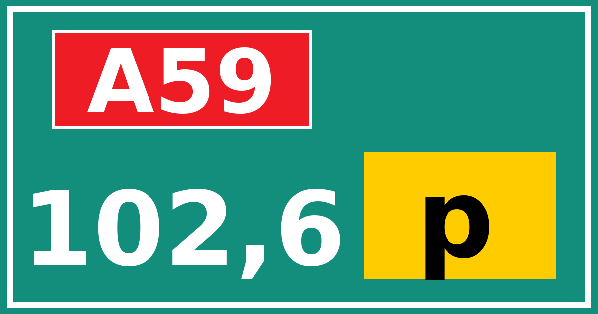 Hectometerbord A59 102,6 letter p